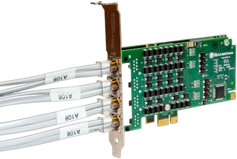 Sangoma 8xPRI/E1 PCIe Karte A108DE mit Echo Unterdrückung