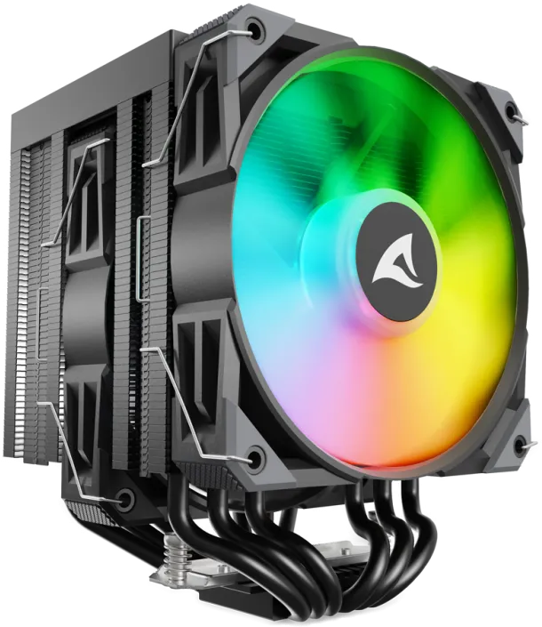 Sharkoon CPU Kühler A60 120mm schw. RGB 1200/1700/1851/AM4/5 Sharkoon CPU Kühler A60 120mm schw. RGB 1200/1700/1851/AM4/5