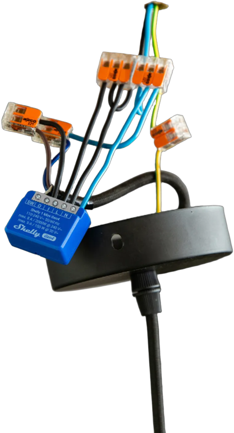 Shelly · Unterputz · "1 Mini Gen4" · Relais · max 8A · 1 Kanal · WLAN · Matter · Zigbee · Bluetooth Shelly · Unterputz · "1 Mini Gen4" · Relais · max 8A · 1 Kanal · WLAN · Matter · Zigbee · Bluetooth