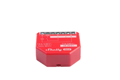 Módulo relé Shelly 1PM Gen4 4er Pack con terminales O, SW, L y N en carcasa roja, conexión WLAN, Matter y Zigbee para Módulo relé Shelly 1PM Gen4 4er Pack con terminales O, SW, L y N en carcasa roja, conexión WLAN, Matter y Zigbee para