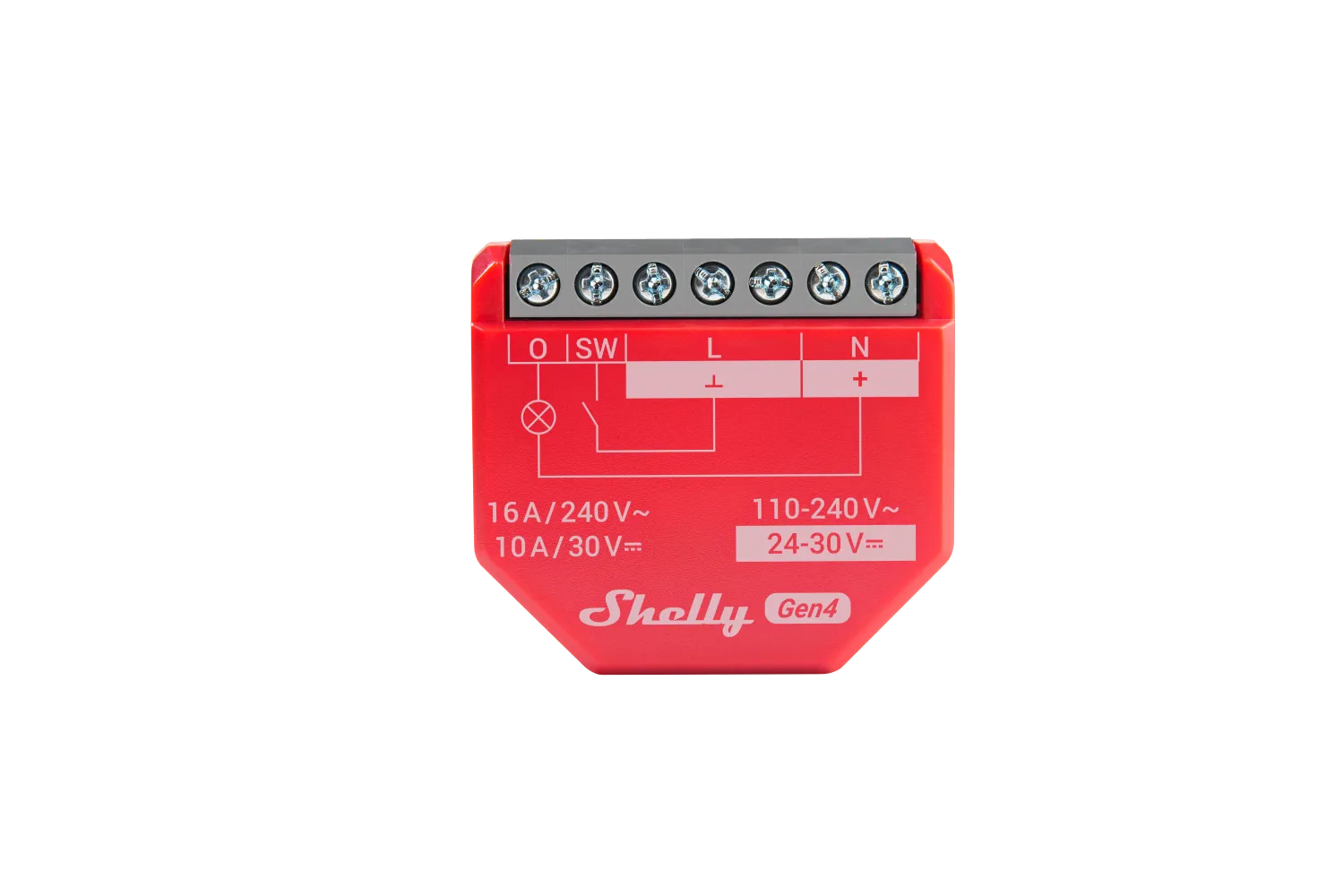 Shelly · Unterputz · "1PM Gen4" · Relais · max 16A · 1 Kanal · Messfunktion · WLAN · Matter · Zigbee · Bluetooth Shelly · Unterputz · "1PM Gen4" · Relais · max 16A · 1 Kanal · Messfunktion · WLAN · Matter · Zigbee · Bluetooth