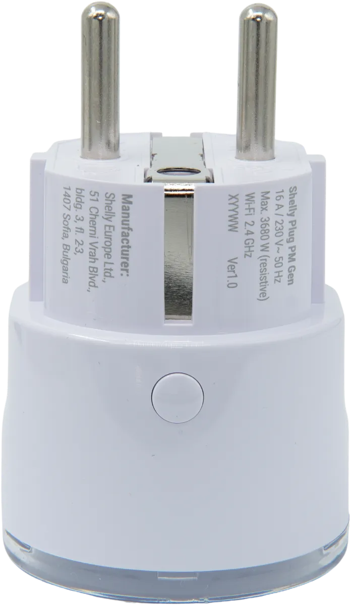 Shelly · Plug & Play "Plug PM Gen3 White" · Smarter Energiezähler · Messfunktion · WLAN · BT · weiß Shelly · Plug & Play "Plug PM Gen3 White" · Smarter Energiezähler · Messfunktion · WLAN · BT · weiß
