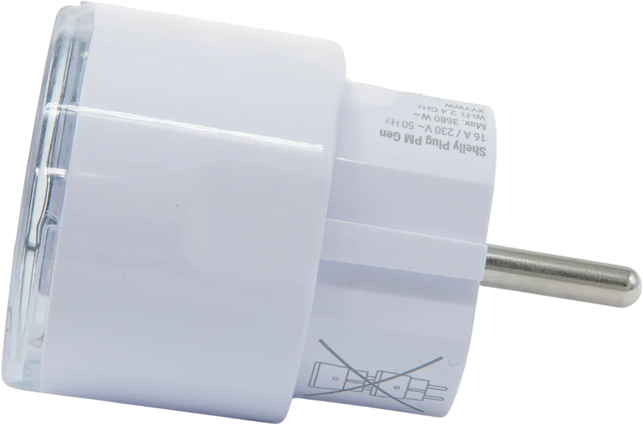 Shelly · Plug & Play "Plug PM Gen3 White" · Smarter Energiezähler · Messfunktion · WLAN · BT · weiß Shelly · Plug & Play "Plug PM Gen3 White" · Smarter Energiezähler · Messfunktion · WLAN · BT · weiß