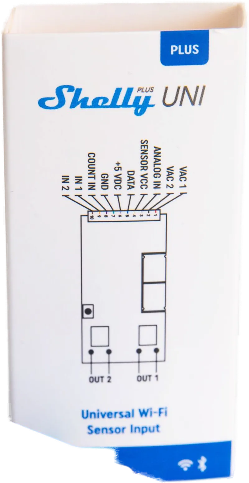 Shelly · Unterputz · "Plus Uni" · Universalmodul · Messfunktion · WLAN