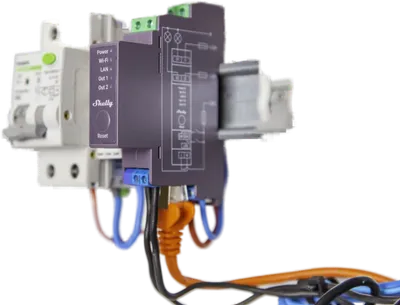 Shelly · Hutschiene · "Pro 2" · Relais · max. 25A · 2 Phasen · 2 Kanäle · WLAN · LAN · BT