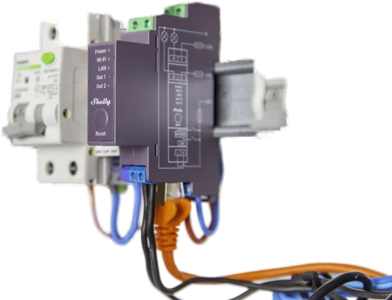 Shelly · Hutschiene · "Pro 2" · Relais · max. 25A · 2 Phasen · 2 Kanäle · WLAN · LAN · BT