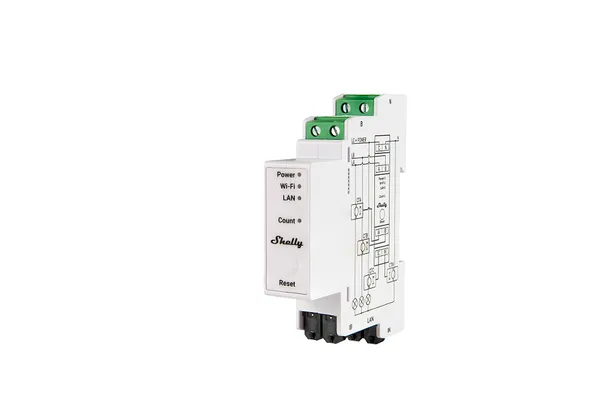 Shelly · Hutschiene · "Pro 3EM 120A v2" · Stromzähler · inkl. 3x 120A Klemmen · Messfunktion · WLAN · LAN · BT