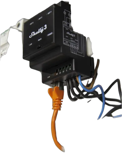 Shelly · Hutschiene · "Pro 3" · Relais · max. 48A · 3 Phasen · 3 Kanäle · WLAN · LAN · BT