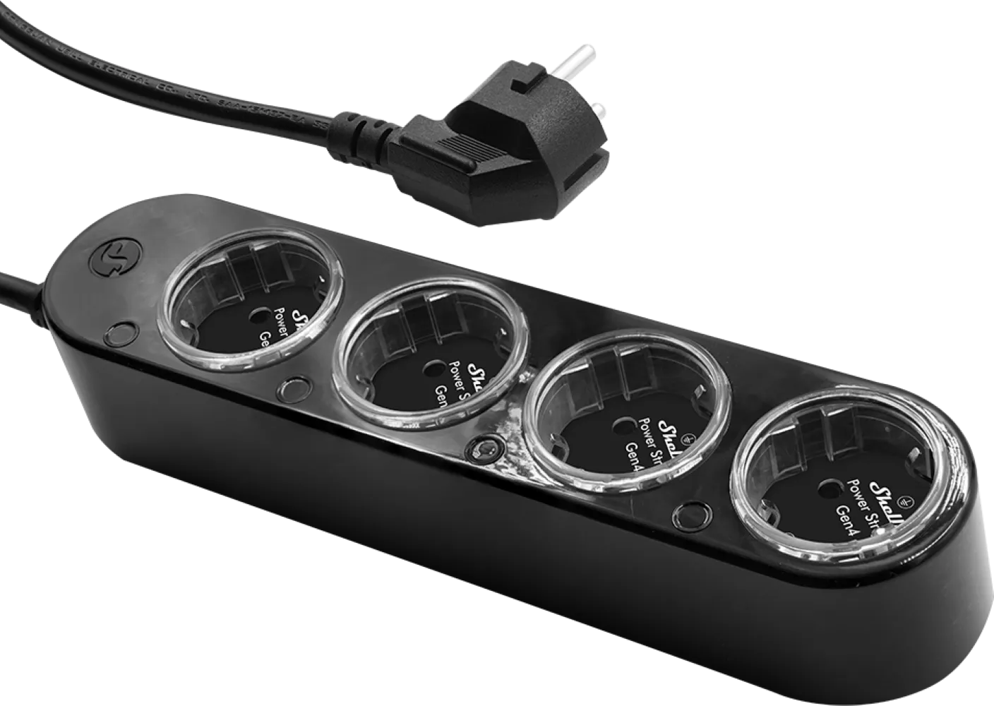 Shelly · Plug & Play "Power Strip 4 Gen4" · Smarte Steckdosenleiste · 4x 12A · Messfunktion · WLAN · Zigbee · Matter · BT · schwarz