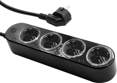 Shelly · Plug & Play "Power Strip 4 Gen4" · Smarte Steckdosenleiste · 4x 12A · Messfunktion · WLAN · Zigbee · Matter · BT · schwarz