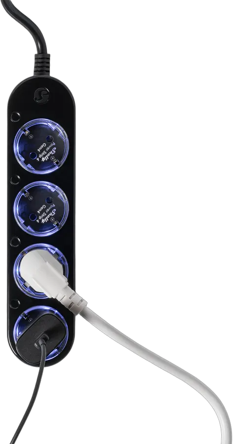 Shelly · Plug & Play "Power Strip 4 Gen4" · Smarte Steckdosenleiste · 4x 12A · Messfunktion · WLAN · Zigbee · Matter · BT · schwarz