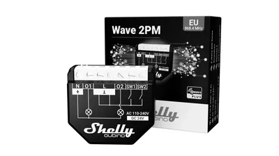Shelly · Unterputz · "Wave 2PM" · Relais · max. 16A · 2 Kanäle · Messfunktion · Z-Wave