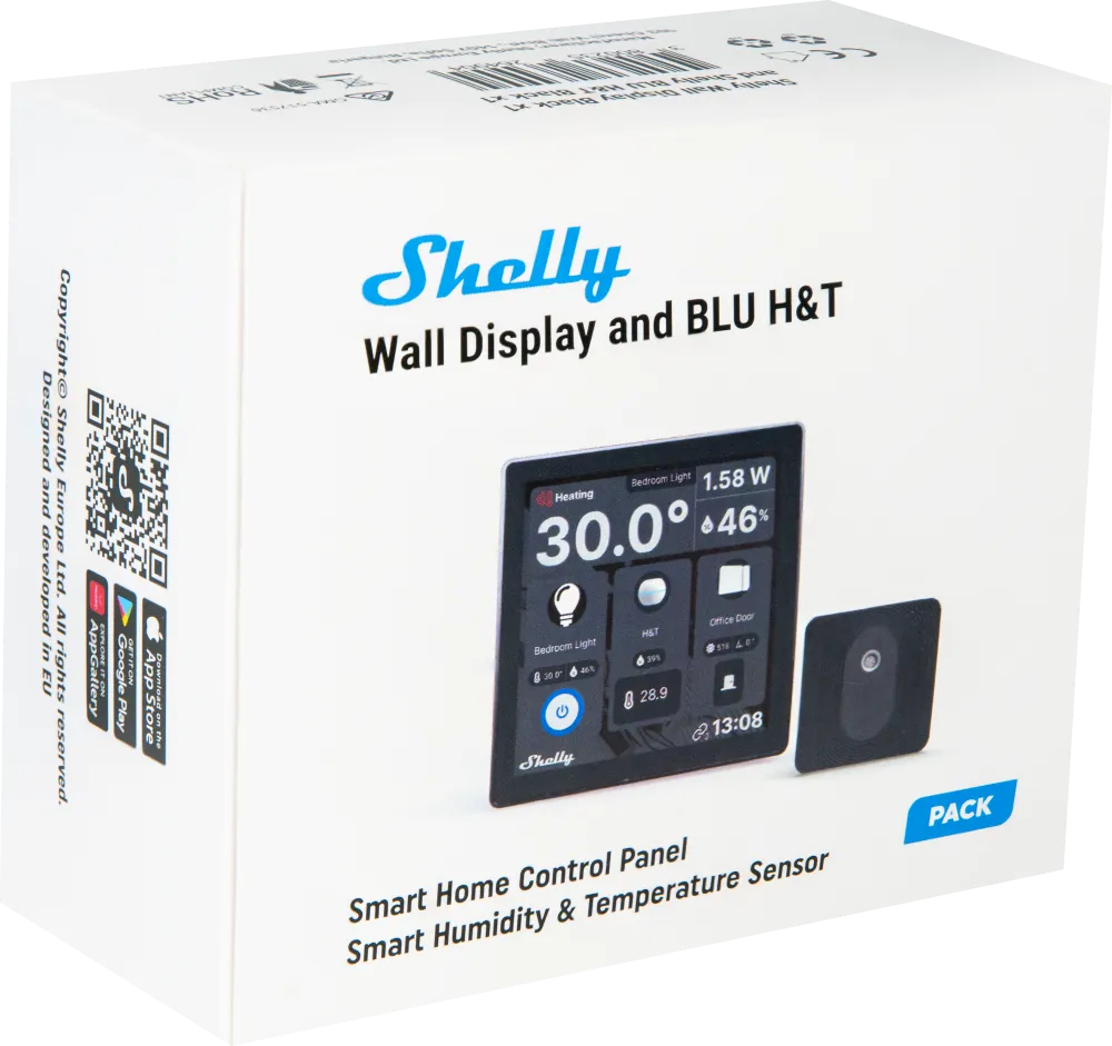 Shelly · Unterputz · "Wall Display Black & BLU H&T Black" · Android · WLAN · BT ·schwarz Shelly · Unterputz · "Wall Display Black & BLU H&T Black" · Android · WLAN · BT ·schwarz