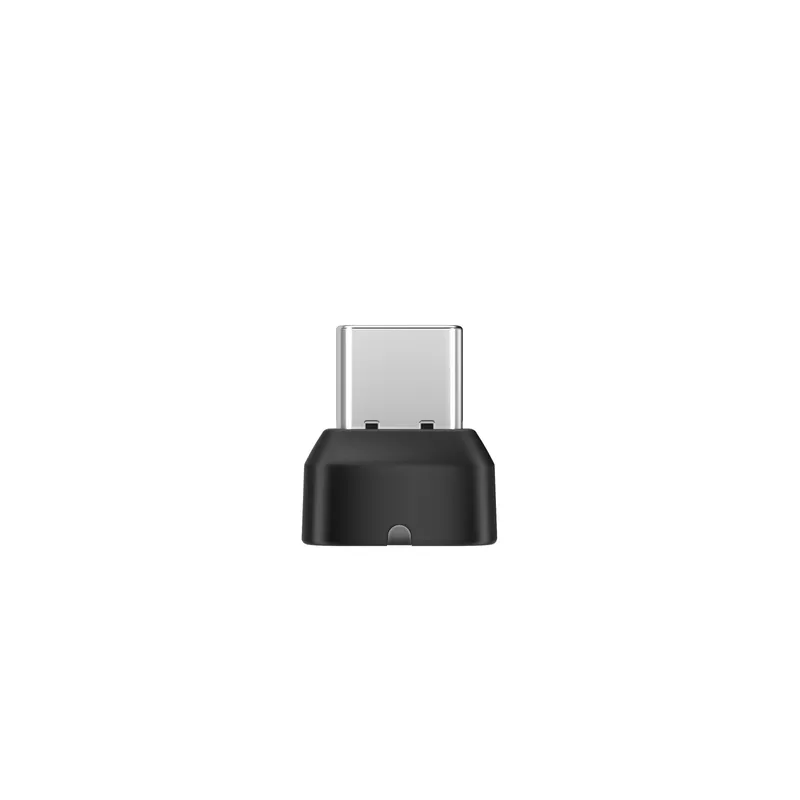 Адаптер SHOKZ Loop 120 Dongle USB C CL120C для OpenMeet UC чёрного цвета с металлическим серебристым разъёмом на белом фоне.
