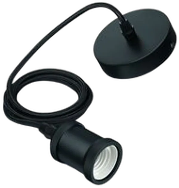 Philips Vintage Schnurpendel E27 Fass. Schwarz/Baldachin Schw