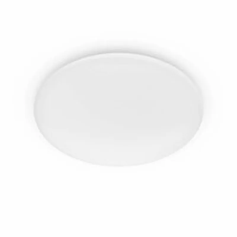 Philips Moire CL200 EC RD 20W 27K W HV 06, luminaria circular blanca con acabado mate vista desde abajo.