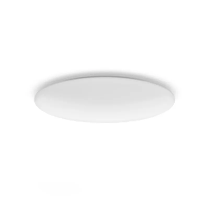 Philips Moire CL200 3800lm 2700K white circular ceiling light, minimalist flat disc design viewed from below in modern