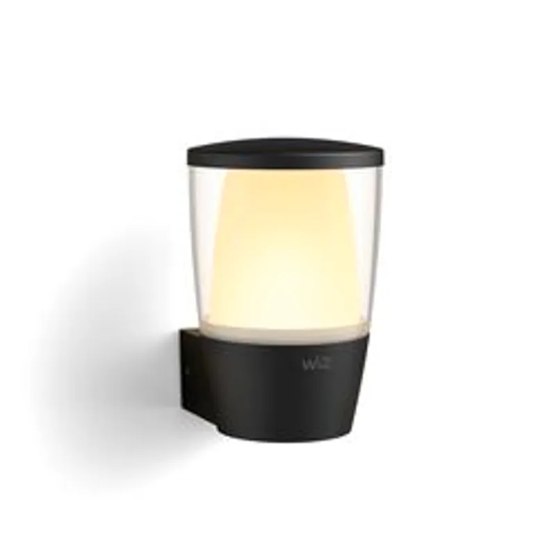 WiZ Outdoor Tunable White&Color Elpas Wandleuchte 950lm in Schwarz mit seitlich leuchtendem zylindrischem Diffusor für