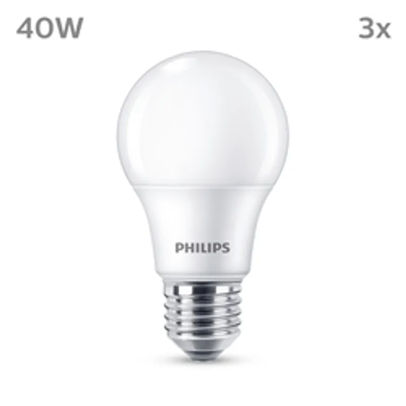 Philips LED classic Lampe 40W E27 Warmweiß 470lm matt 3er P