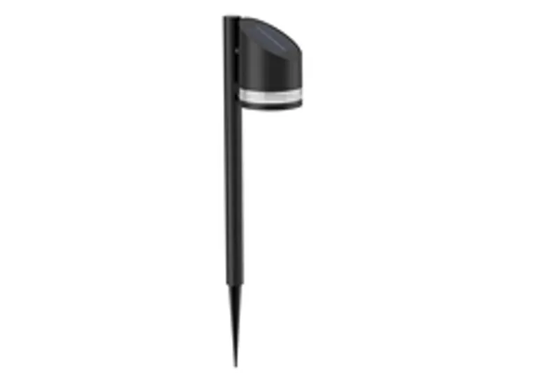 Philips Outdoor Solar Fyve Sockelleuchte Tageslichtsensor sw, lampe de jardin noire avec capteur de lumière, profil latéral