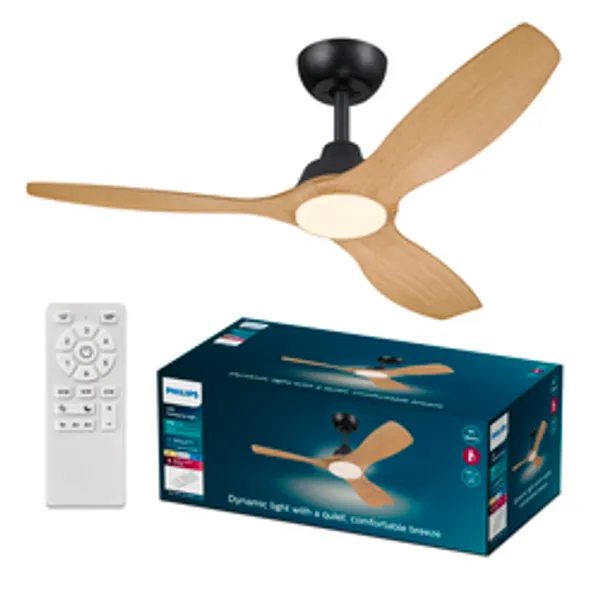 Philips Olas Leuchte mit Ventilator 52 35W+24W BK&Wood