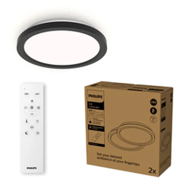 Philips Valen AIO Deckenl. RD 24W 27-65K black IP20 2PK
