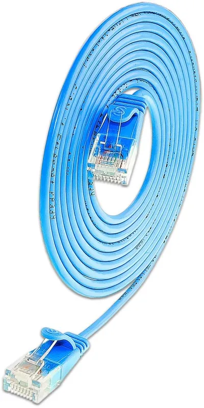 KAT6 Lightpatchkabel rund, U/UTP, Ø 2,8mm, blau
