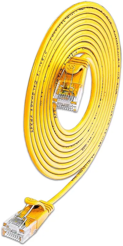 KAT6 Lightpatchkabel rund, U/UTP, Ø 2,8mm, gelb