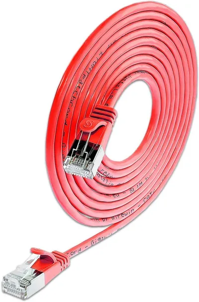 KAT6 Lightpatchkabel rund, U/FTP, Ø 3,8mm, rot