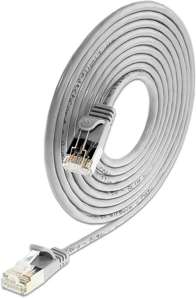KAT6 Lightpatchkabel rund, U/FTP, Ø 3,8mm, grau