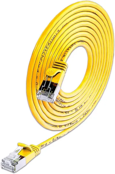 KAT6 Lightpatchkabel rund, U/FTP, Ø 3,8mm, gelb