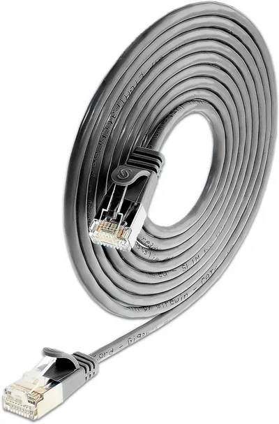KAT6 Lightpatchkabel rund, U/FTP, Ø 3,8mm, schwarz
