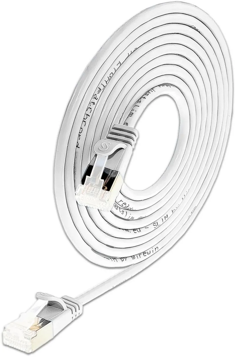 KAT6A 10 Gigabit Lightpatchkabel rund, U/FTP, Ø 3,8mm, weiss