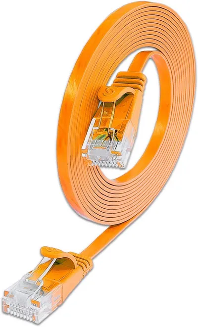 KAT6 Slimpatchkabel, U/UTP, flach, orange