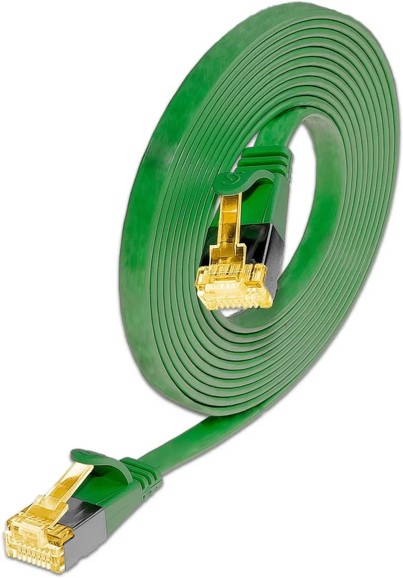 KAT6A 10 Gigabit Slimpatchkabel, U/FTP, flach, grün