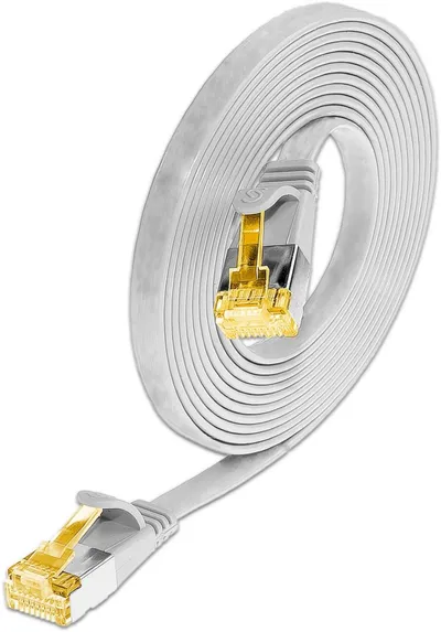 KAT6A 10 Gigabit Slimpatchkabel, U/FTP, flach, weiss