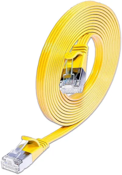 KAT6 Slimpatchkabel, U/FTP, flach, gelb