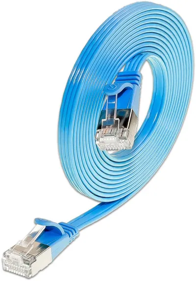 KAT6 Slimpatchkabel, U/FTP, flach, blau