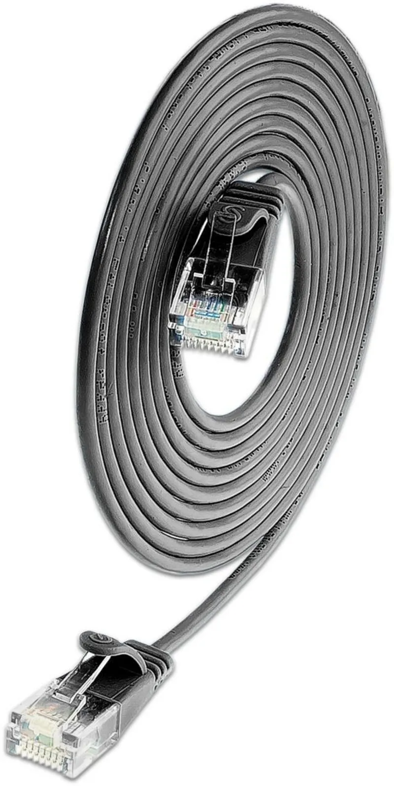 KAT6A 10 Gigabit Lightpatchkabel rund, U/UTP, Ø 3,6 mm, schwarz
