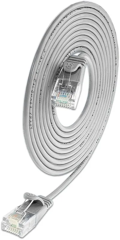 KAT6A 10 Gigabit Lightpatchkabel rund, U/UTP, Ø 3,6 mm, grau