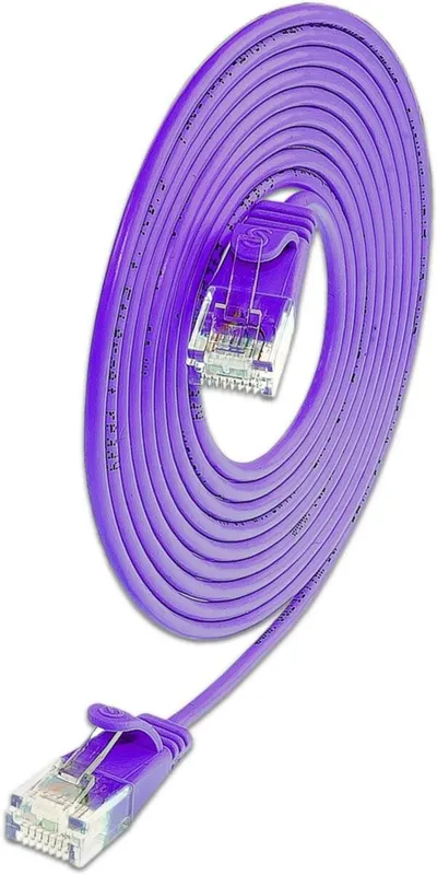 KAT6A 10 Gigabit Lightpatchkabel rund, U/UTP, Ø 3,6 mm, violett