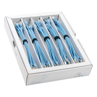 KAT6A 10 Gigabit Lightpatchkabel, 0,25m, U/FTP, Ø 3,8mm, blau, 50-Pack