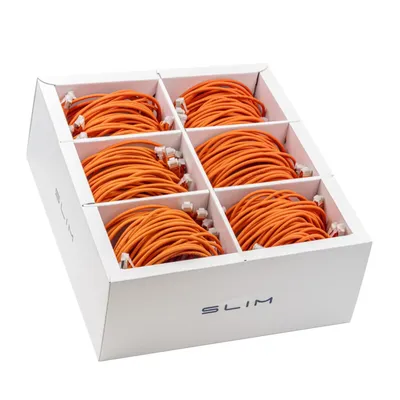 KAT6A 10 Gigabit Lightpatchkabel, 3,0m, U/FTP, Ø 3,8mm, orange, 36-Pack