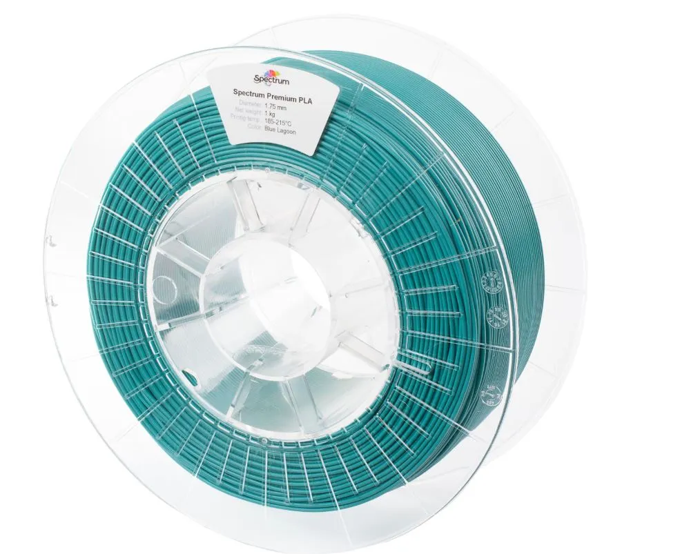 Spectrum 3D Filament PLA Premium 1,75mm Blue Lagoon, klarer Kunststoffspulen mit dicht gewickeltem türkisblauen Filament Spectrum 3D Filament PLA Premium 1,75mm Blue Lagoon, klarer Kunststoffspulen mit dicht gewickeltem türkisblauen Filament