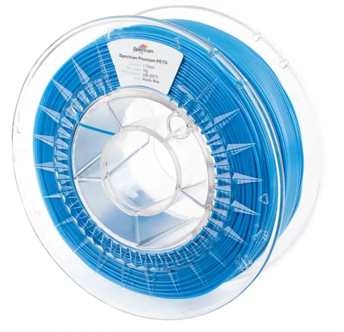 Spectrum 3D Filament PET-G Premium 1,75mm Pacific Blue Blau 1kg, klarer Kunststoffspule mit hellblauem 3D-Druckerfilament, Spectrum 3D Filament PET-G Premium 1,75mm Pacific Blue Blau 1kg, klarer Kunststoffspule mit hellblauem 3D-Druckerfilament,