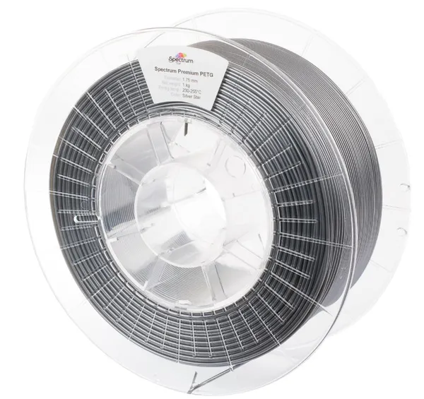 Spectrum 3D Filament / PET-G Premium / 1,75mm / Silver Start / Silber / 1kg