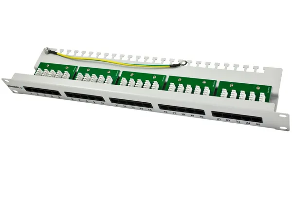 Patch Panel 25xTP, CAT3, ISDN, 19", Lichtgrau Synergy 21