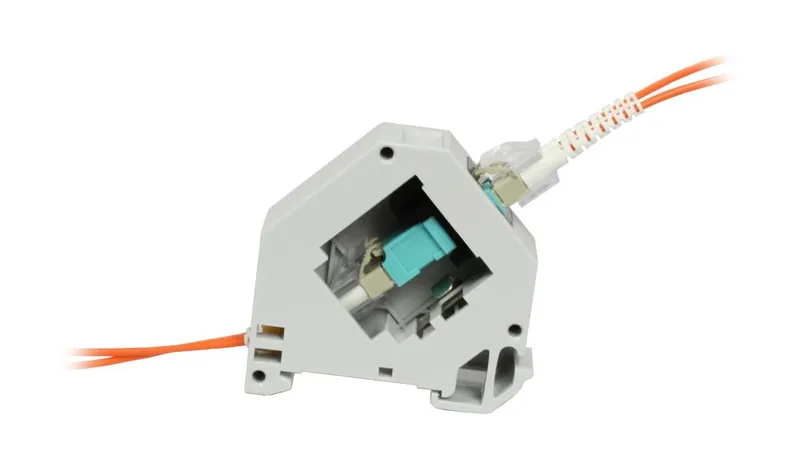 Keystone,Modulträger, DIN Rail, incl. LWL-Kupplung LC multi-Mode 50u OM2, Hutschienenadapter, Synergy 21
