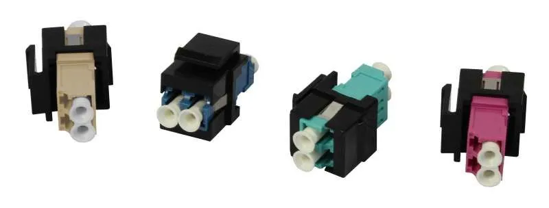 Keystone,Modulträger, DIN Rail, incl. LWL-Kupplung LC multi-Mode 50u OM2, Hutschienenadapter, Synergy 21