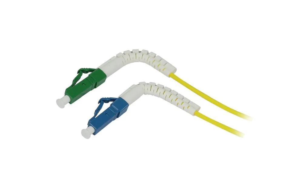 LWL-1-Faser-Patchk.  5mtr.LC-LC(APC), 9/125u, OS2, G657A2, AD=2mm, flexible Knickschutztülle